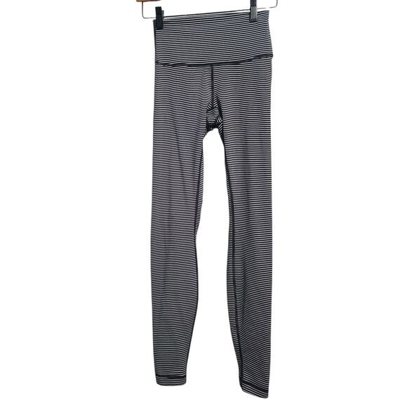 Lululemon Wunder Under High-Rise Tight Luxtreme Hype Stripe Black White Size 4 - Picture 2 of 6